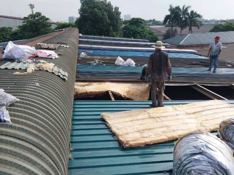 Quá trình khi thi công mái tôn nhà xưởng
