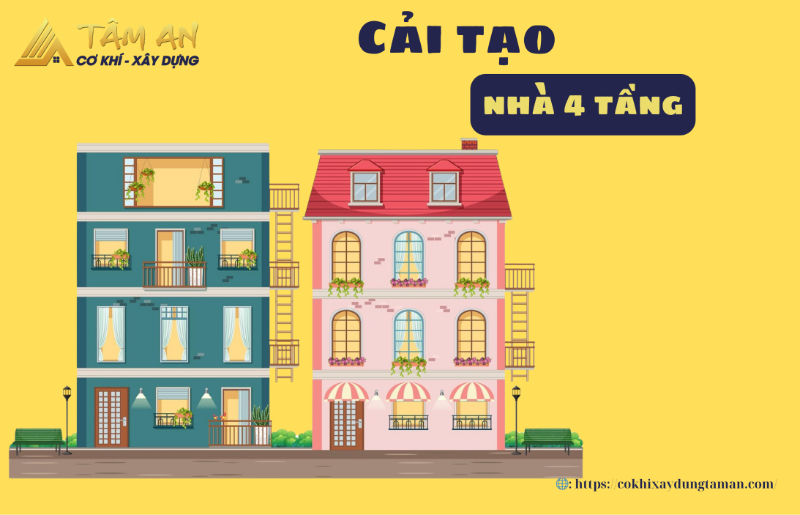 Gợi ý 5 phương án cải tạo nhà 4 tầng và cách dự toán chi phí
