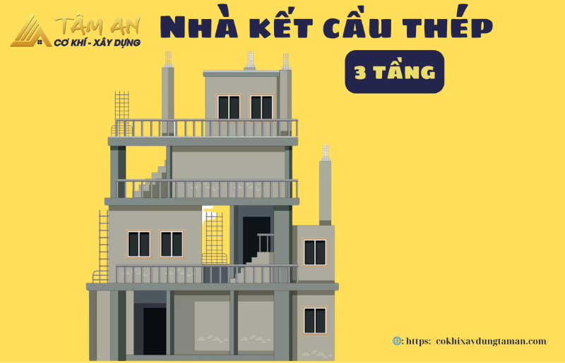Chi phí xây nhà kết cấu thép 3 tầng trọn gói