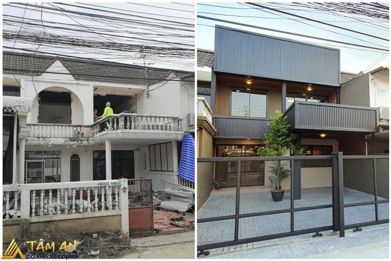 Mẫu cải tạo mặt tiền nhà đẹp, tiết kiệm chi phí 3 Chỉ thay đổi bên ngoài mặt tiền, giữ nguyên kết cấu cũ