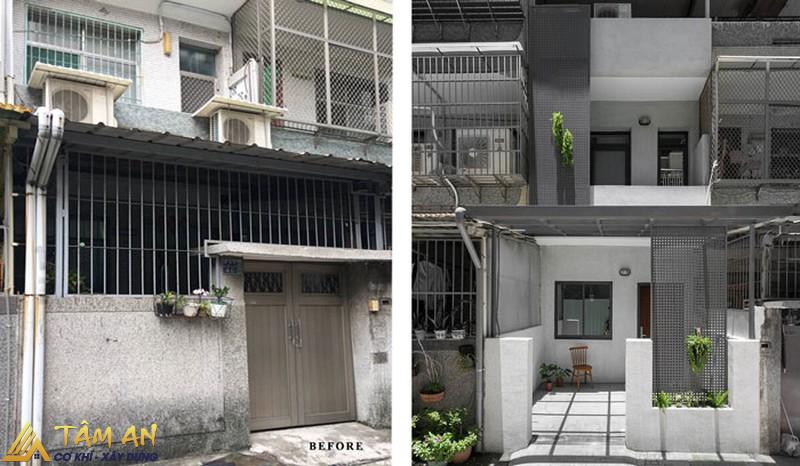 Mẫu cải tạo mặt tiền nhà đẹp, tiết kiệm chi phí 2 Thay đổi khuôn viên ban công mặt tiền