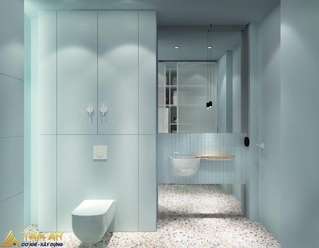 Kích thước, diện tích nhà vệ sinh - nhà tắm tiêu chuẩn 2025 11 Sơn lại tường, tránh sử dụng những gam màu tối