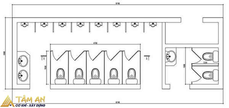 Kích thước, diện tích nhà vệ sinh - nhà tắm tiêu chuẩn 2025 10 Diện tích nhà vệ sinh công cộng