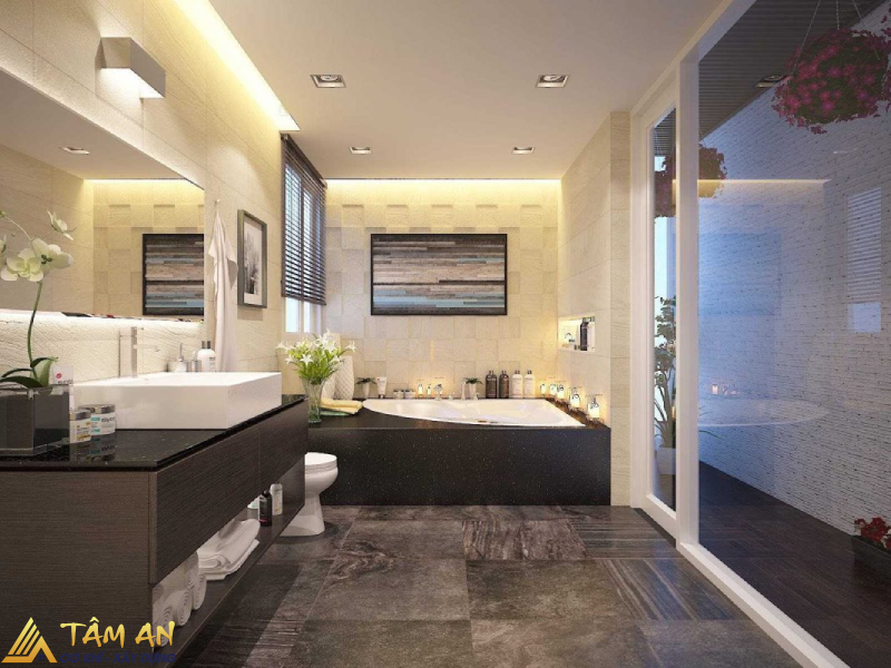 Kích thước, diện tích nhà vệ sinh - nhà tắm tiêu chuẩn 2025 13 Đảm bảo hệ thống chiếu sáng