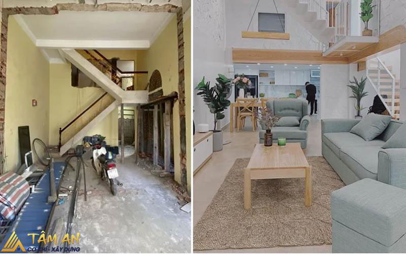 10+ Ý tưởng cải tạo nhà đẹp, hiện đại, tối ưu không gian 2 Cải tạo phòng khách