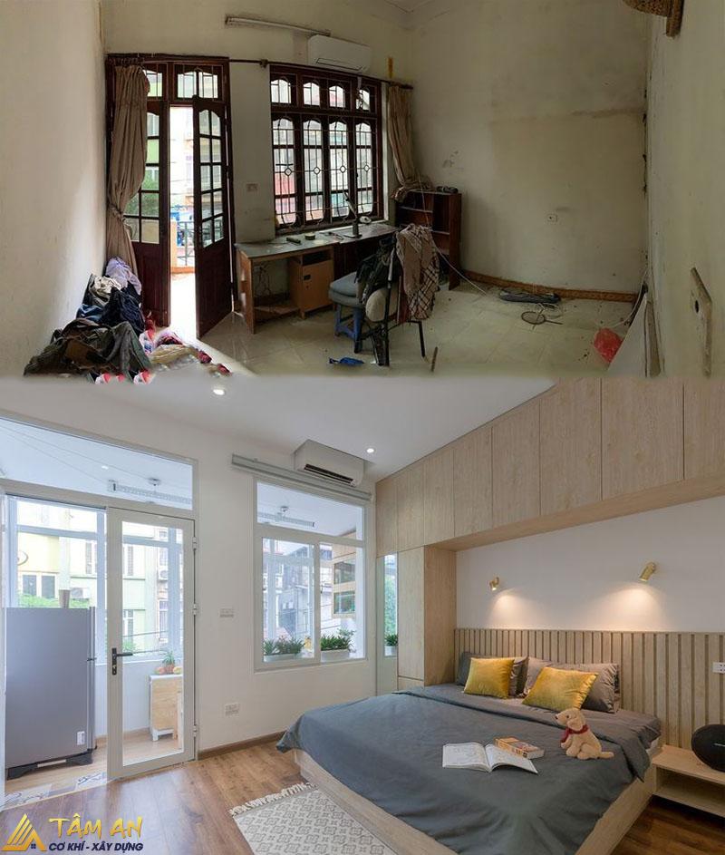 6 Bước cải tạo phòng ngủ nhanh, đẹp, tiện nghi, tiết kiệm 6 Phòng ngủ chật hẹp, xuống cấp, sau khi được cải tạo mang đến không gian rộng rãi, thoáng mát