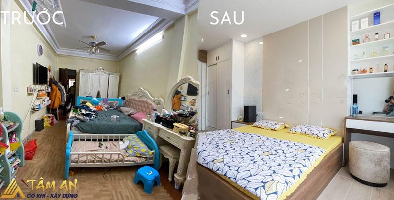 6 Bước cải tạo phòng ngủ nhanh, đẹp, tiện nghi, tiết kiệm 11 Không gian phòng ngủ cũ chật, đồ đạc sắp xếp lộn xộn sau khi cải tạo được bố trí gọn gàng