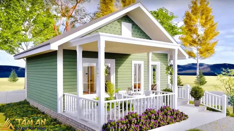 Tổng hợp mẫu nhà tiền chế dưới 100 triệu đẹp, tiện nghi 5 Mẫu nhà tiền chế cấp 4 có gác lửng mái Thái