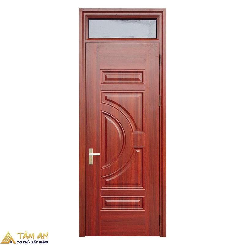Cửa thép vân gỗ 1 cánh nhỏ gọn, tiết kiệm diện tích