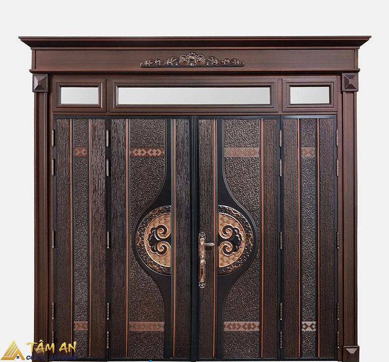 Cửa thép vân gỗ được làm từ chất liệu thép mạ điện cao cấp