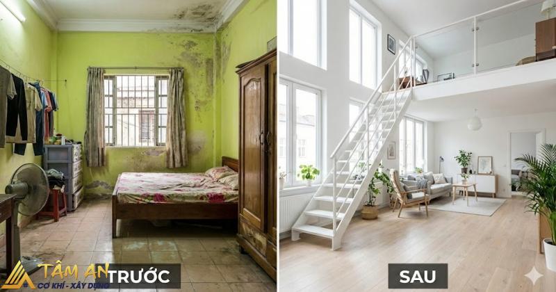 So với xây mới thì việc cải tạo nhà 30m2 giúp tiết kiệm chi phí và tối ưu công năng sử dụng