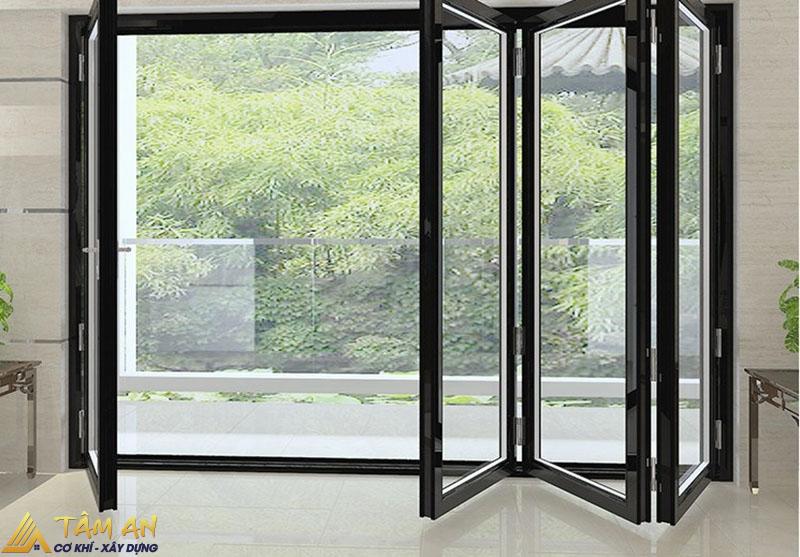 Cửa nhôm kính 4 cánh xếp trượt