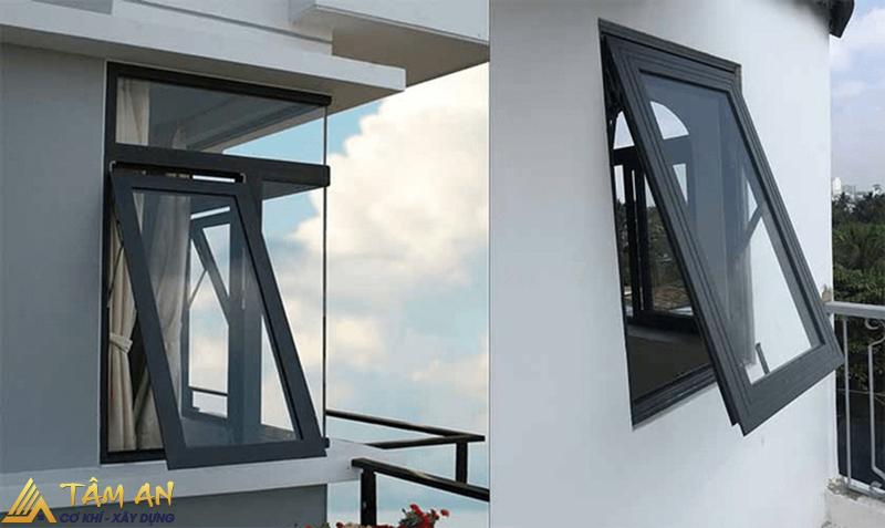 Mẫu cửa nhôm kính mở hất thường sử dụng cho cửa sổ