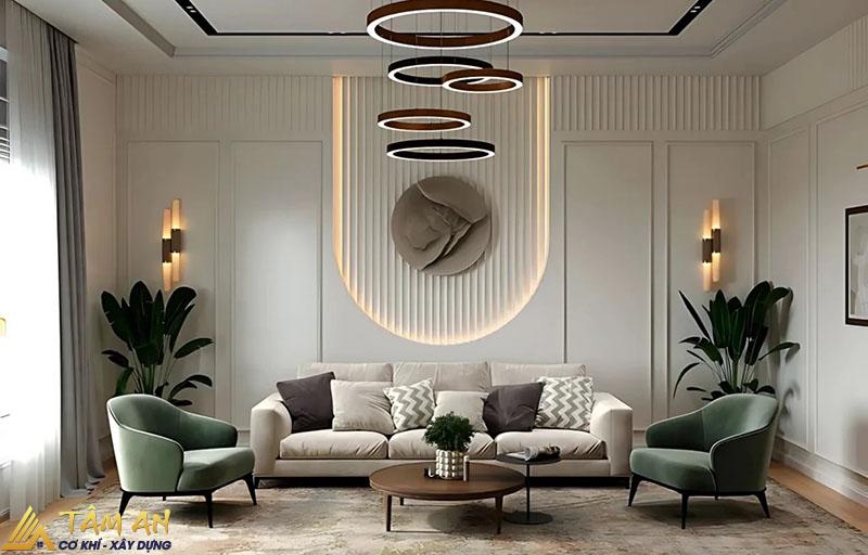 Vách ngăn thạch cao được thiết kế hiện đại tạo sự sang trọng, tinh tế