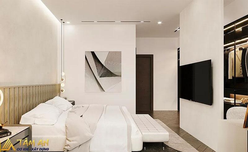 Mẫu vách ngăn thạch cao đơn giản trong phòng ngủ